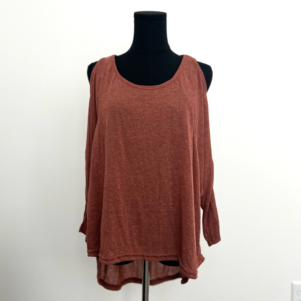 NWT • Rust Open Shoulder Hi-Lo Hem Tunic in Size OS